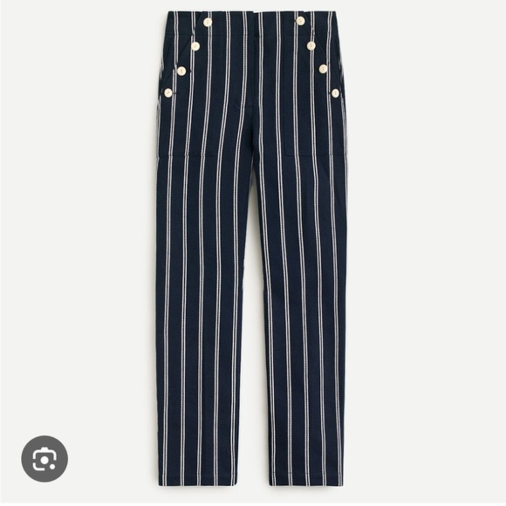NWT J. Crew Navy Sailor Straight Leg Pants Sz 12
